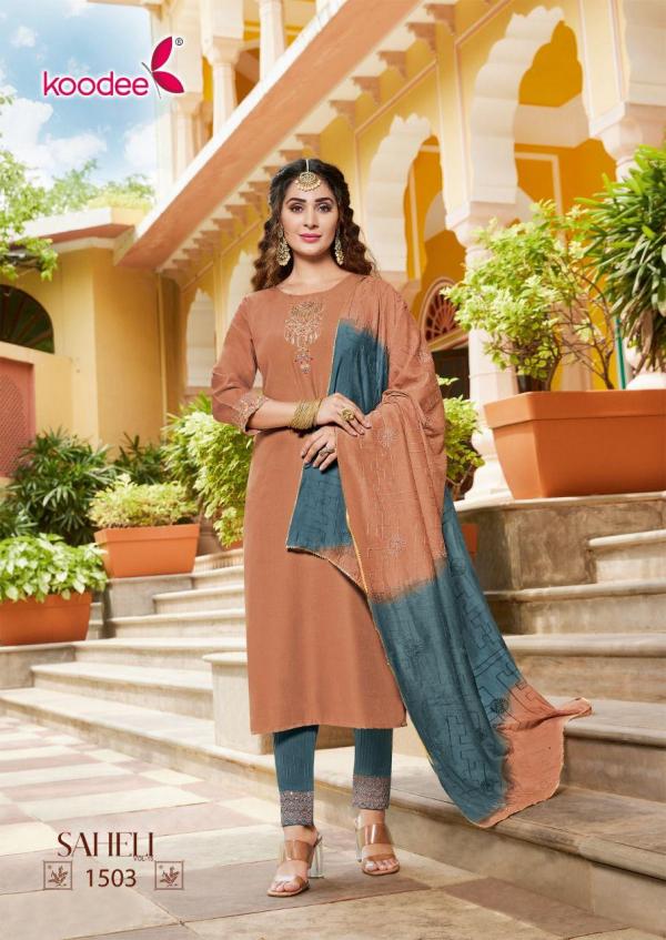 Koodee Saheli 15 Festive Wear Chinon Designer Ready Made Collection